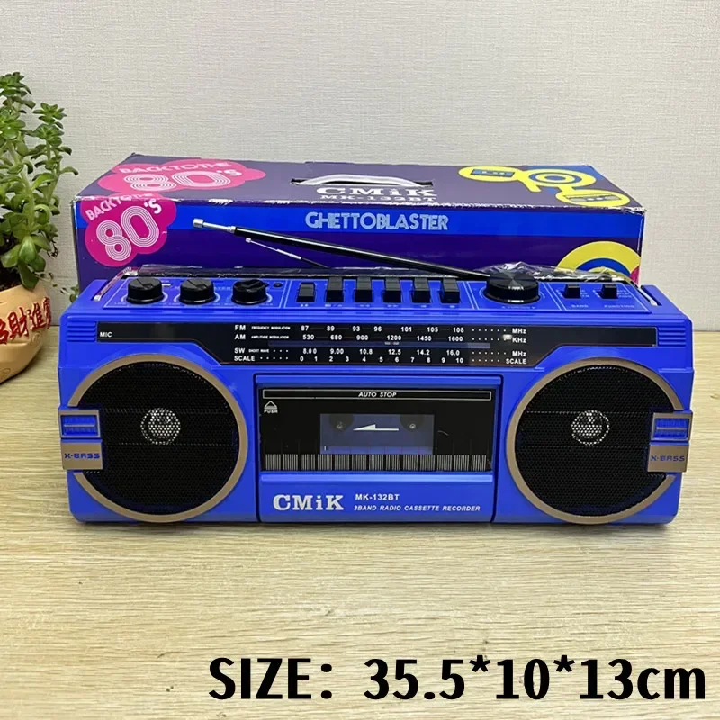 Registratore retrò portatile da esterno vecchio stile la Radio FM Multi-banda 1980s può riprodurre nastro altoparlanti Bluetooth Wireless supporto TF