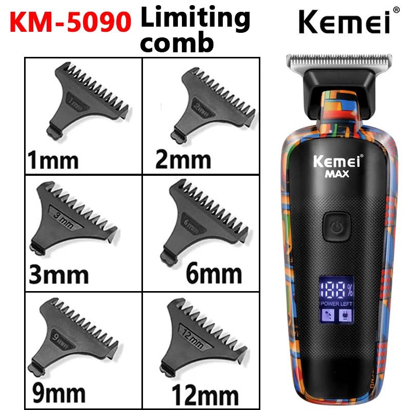 

Kemei 6Pcs/Set Original KM-5090 Hair Clipper Limit Comb Guide Attachment Size Barber Replacement 1/2/3/6/9/12mm