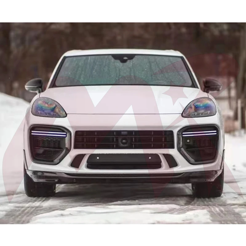 9YA 9Y0 Half Dry Carbon Fiber Front Bumper Lip Rear Bumper Diffuser For Porsche Cayenne 9Y0 MTR Style Car Body Kit 18-22