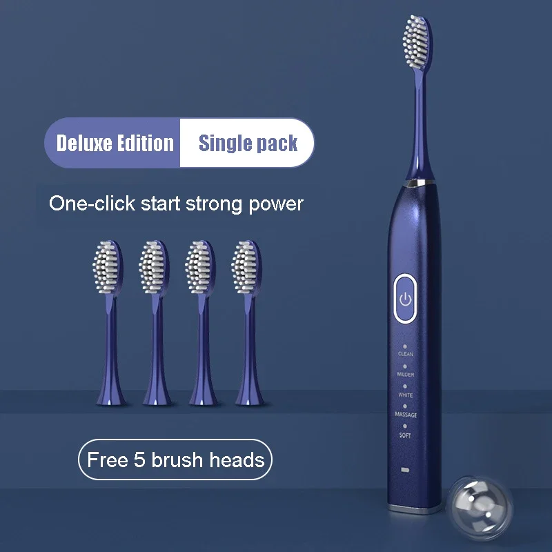 15-Speeds Waterproof Sonic Rechargeable Electric Toothbrush for Adults, Students, Couples - Whitening, Male/Female Party Ready