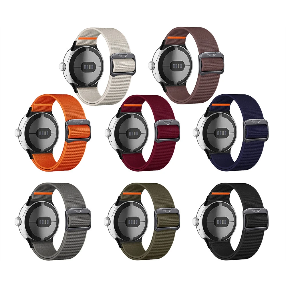 حزام ساعة لساعة جوجل بيكسل 3 45 ملم مضفر قابل للتمدد رياضي ناعم حزام ساعة معصم Bullhead حزام بإبزيم منزلق