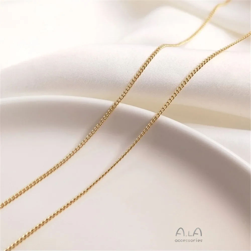 14K Gold Plated Side chain Horsewhip cross chain ear line tassel chain loose chain DIY hand for first accessories