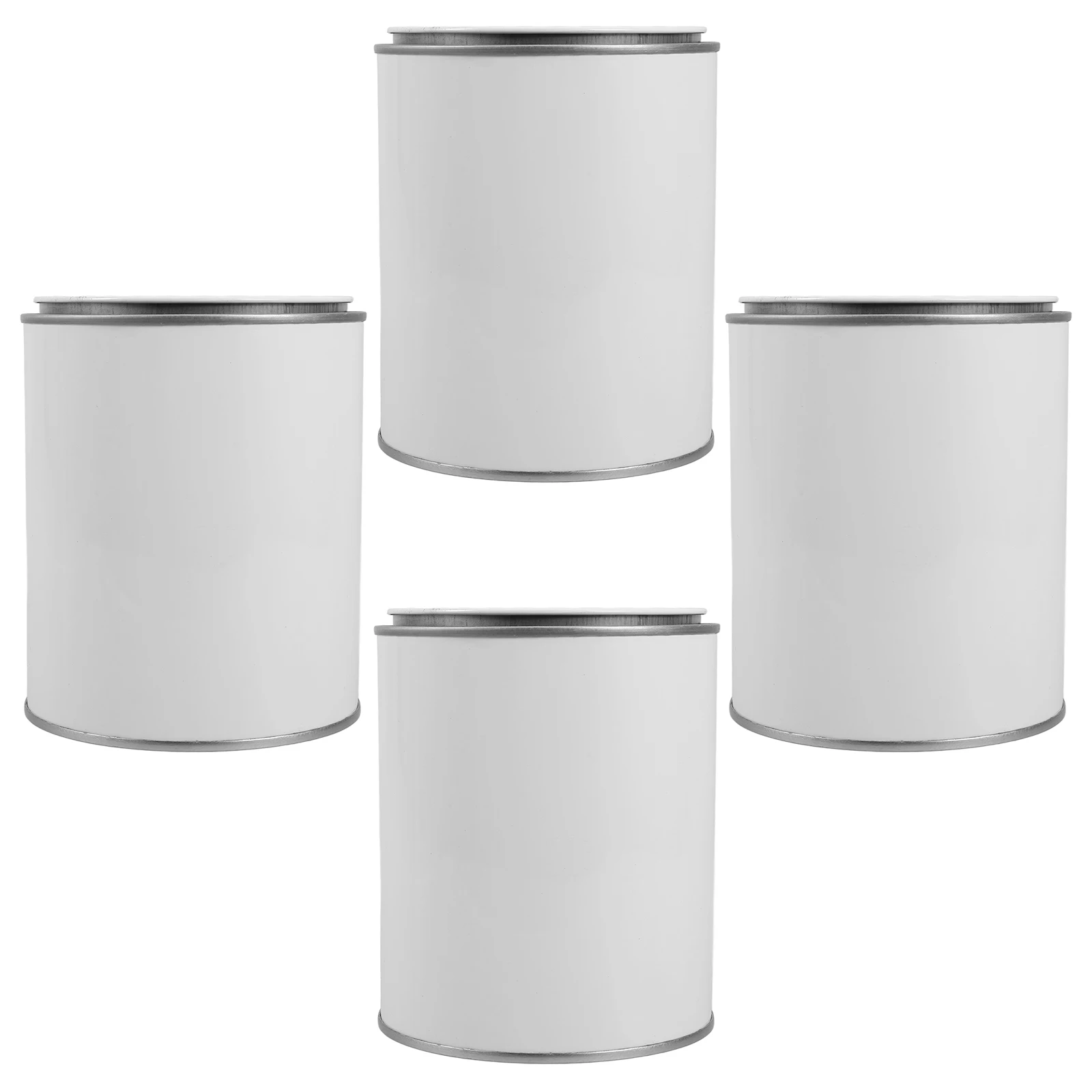

4pcs Metal Oil Paint Sealing Can Airtight Round Pitch Bucket Storage Container Leakproof Portable Multi-Use Empty Paint Cans For