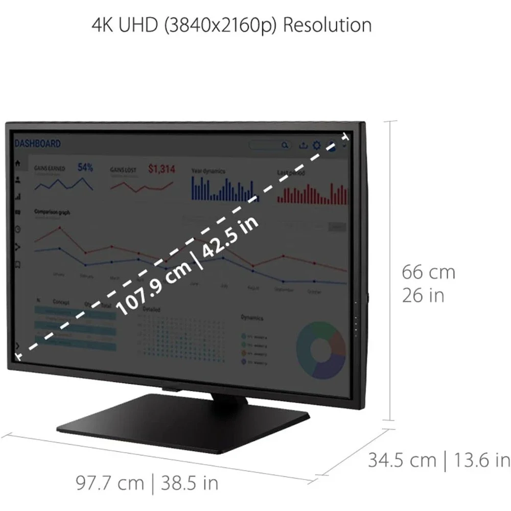 VX4381-4K 43-дюймовый широкоэкранный монитор Ultra HD MVA 4K с поддержкой HDR10, уход за глазами, HDMI, USB, DisplayPort для дома