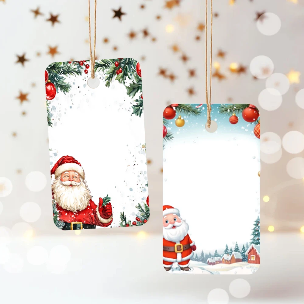 40шт, рождественские бирки, подарочные этикетки, украшения для вечеринок, сделай сам, упаковочные украшения, поздравительные открытки, праздничные открытки, джутовый шпагат