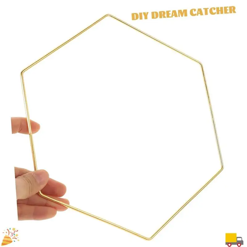Gouden Bruiloft Krans Decor 10 Stuks Zeshoekige Dream Catcher Frame Levert Middelpunt