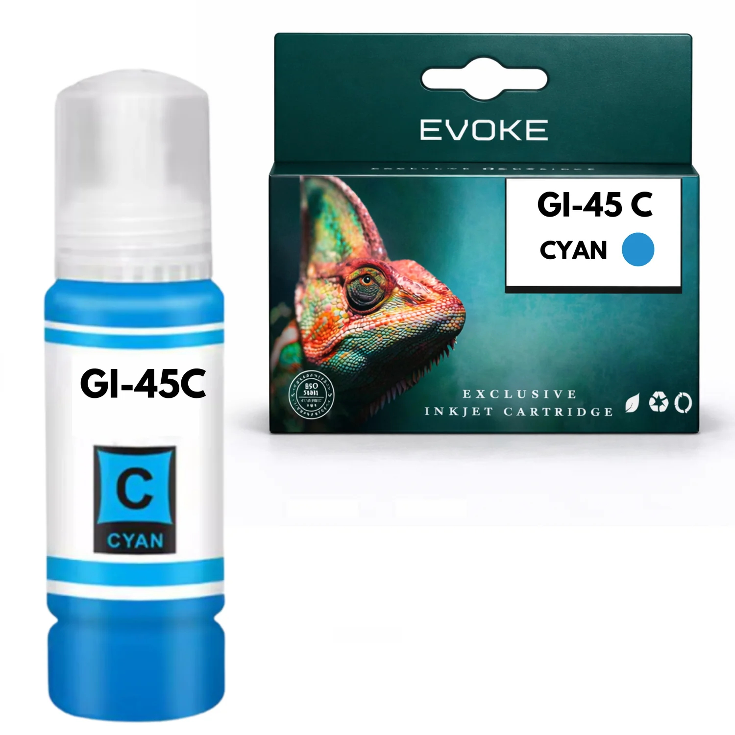 Evoke compatibele inkt voor Canon Gi-45C Gi45C Gi45 6285C001 cyaan Gx1010 2010/2030/2040