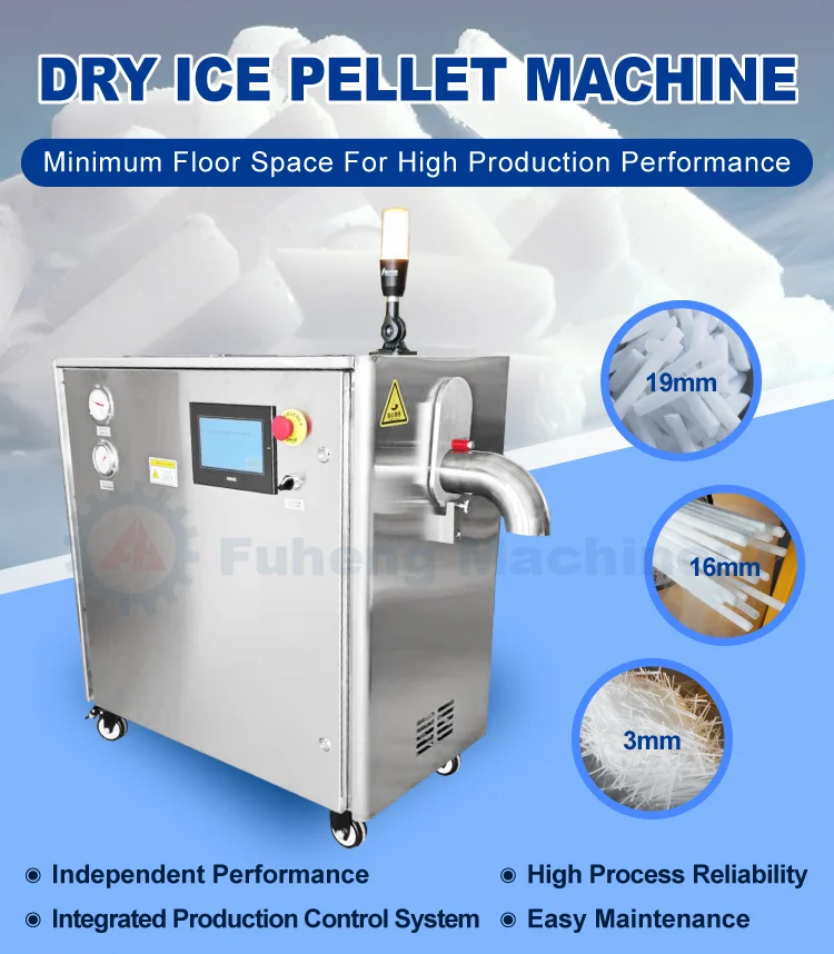 Dry Ice Pellet Block Machine 180-200kg/hour Commercial Dry Ice Cube Pelletizer Maker Dry Ice Pelleting Making Production Machine