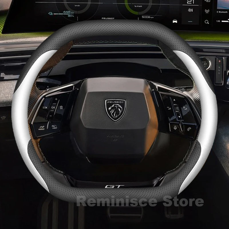 

Leather Car Steering Wheel Cover for Peugeot e5008 GT 5008 2020-2025 Auto Steering Wheel Cover Peugeot e5008 2025 Accessories