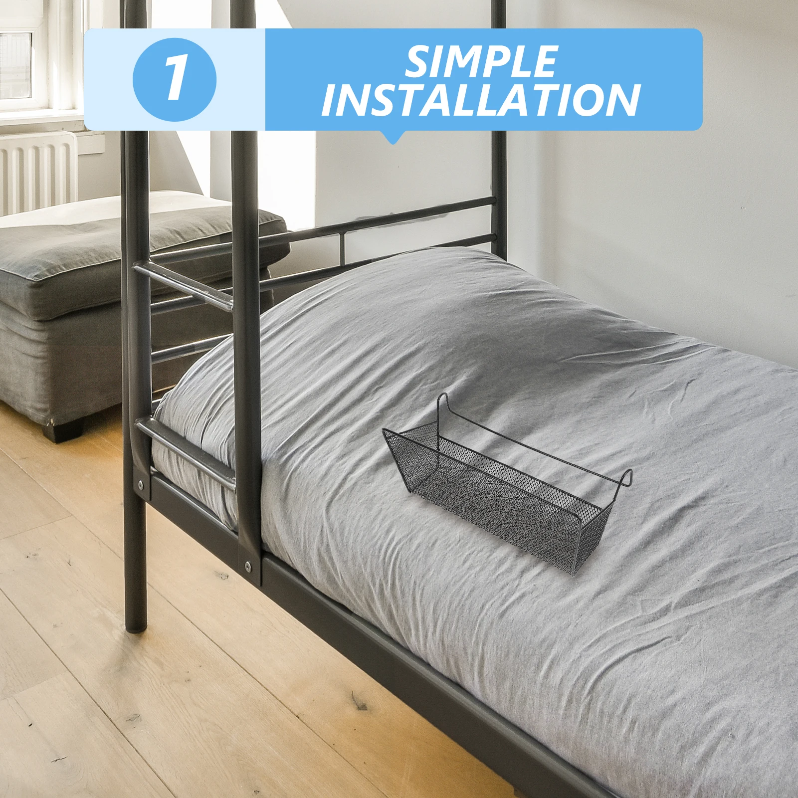 

Bunk Beds Bedside Basket Dormitory Use Hanging Storage Bedroom Organizer Organizers Black Student