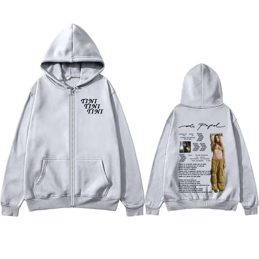 TINI -De Papel Tour هوديي الجمالية الجرافيك الصوف سستة بلوزات طويلة الأكمام المغني نفس النمط الملابس Harajuku هوديس #4