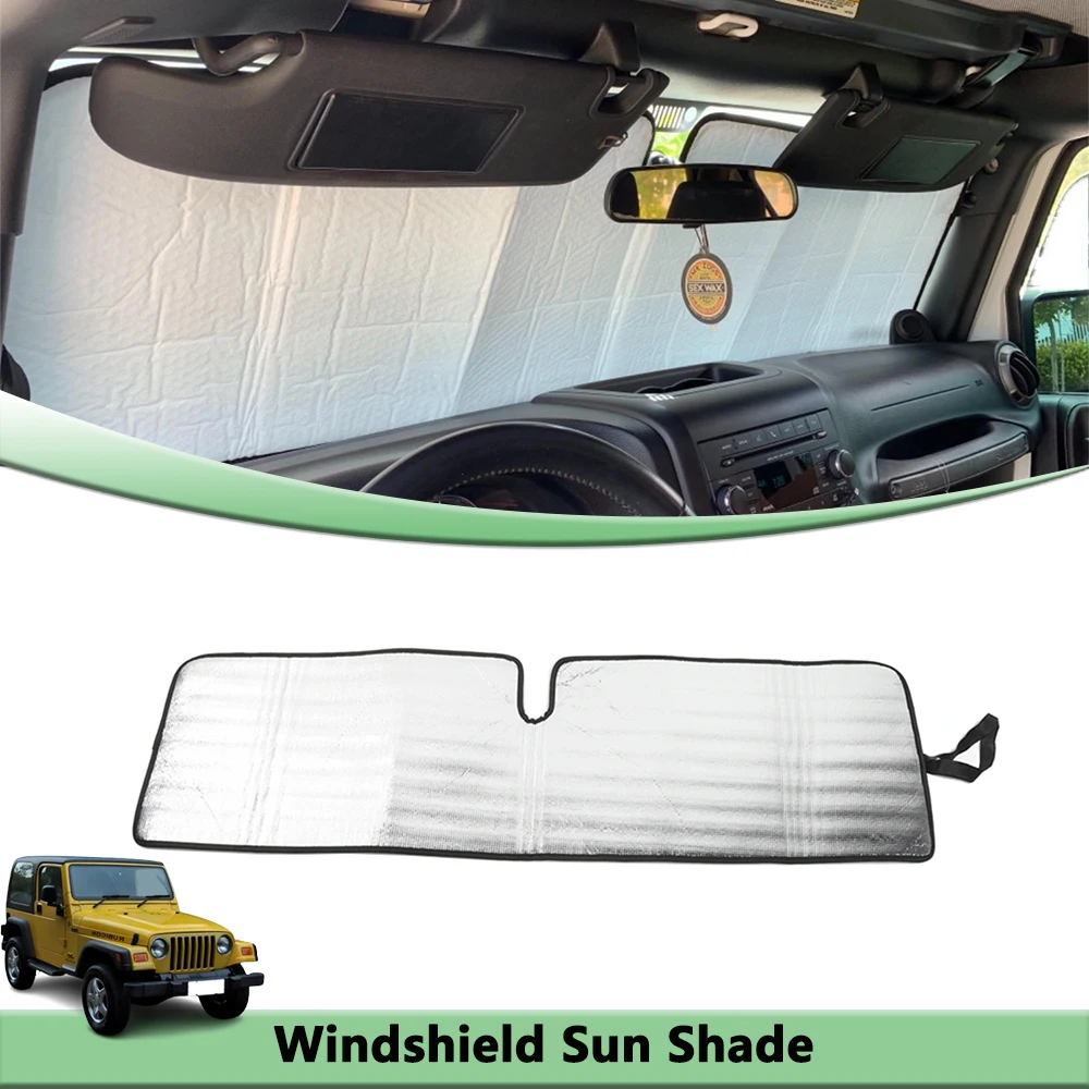 Parasol para Parabrisas de Coche, Cubierta Protectora para Jeep Wrangler JK TJ 1997-2017, Bloqueador de Rayos UV, Accesorios de Protección Interior