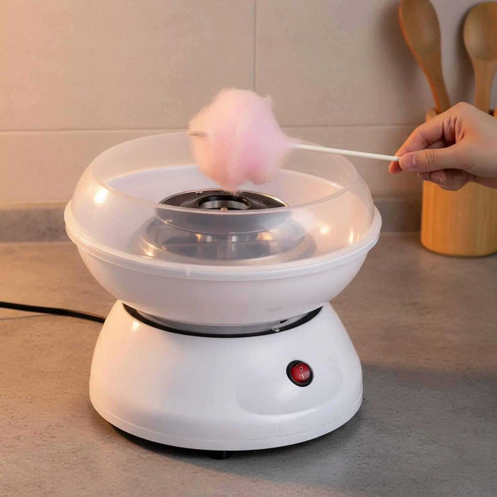 Máquina de Algodão Doce Fácil de Usar, Aparelho de Cozinha para Festas em Casa