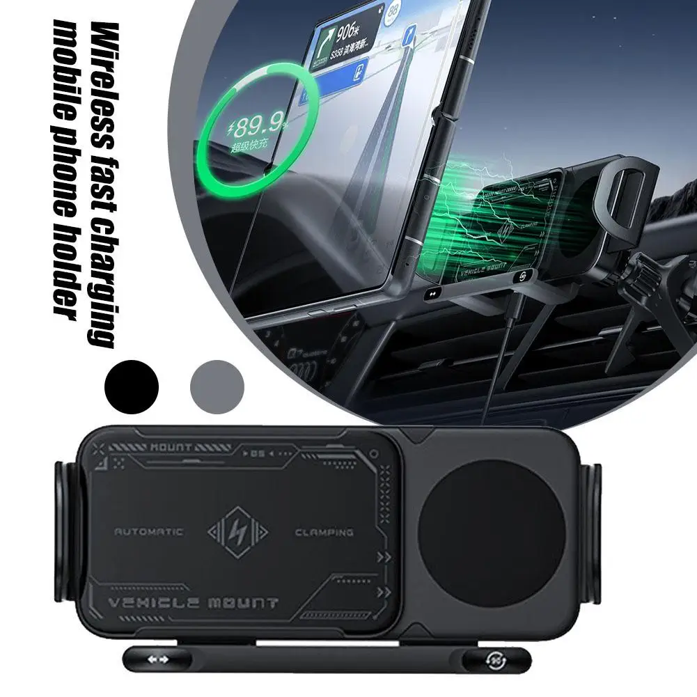 

15W Smart Gravity Rotary Wireless Charger Car Interior In Fixed Holder Electroplated 2 Bracket Console Phone Center Auto 1 I7T0