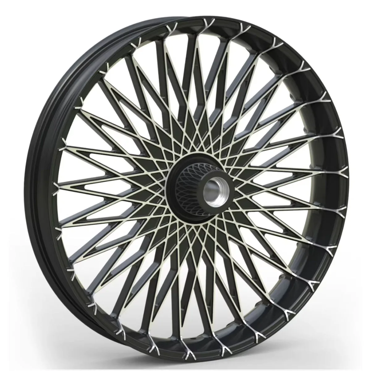 Black Color Aluminum Alloy Wheel Accessories Front & Rear Compatible For Harley 08-later FLSTF FLSTFB FLSTFBS New MotorcyclesZha