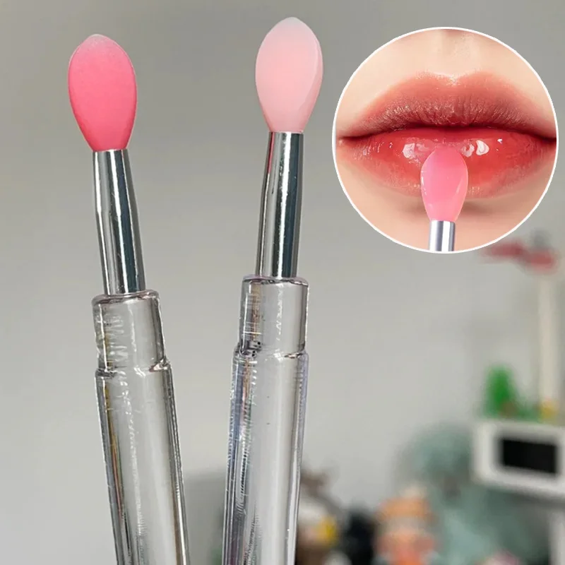 1/3PC Silicone Lip Brush com Capa Portátil Soft Lip Balm Aplicador Multifuncional Batom Lipgloss Sombra Maquiagem Escovas