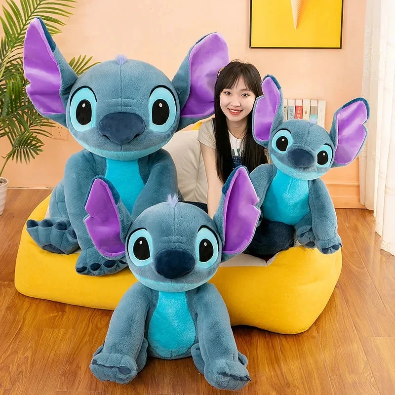 Disney Giant Size Lilo&stitch Plush Stuffed Doll Cartoon Kawaii Animal Couple Sleeping Pillow Softmaterial Toy For Children Gift