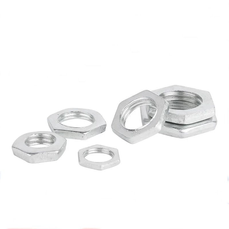 10pcs Hex Thin Nut M8 M6 M8 M10 M12 M14 M16 M18 Galvanized Iron Hexagon Thin Nut Fine Tooth Hexagonal Nut