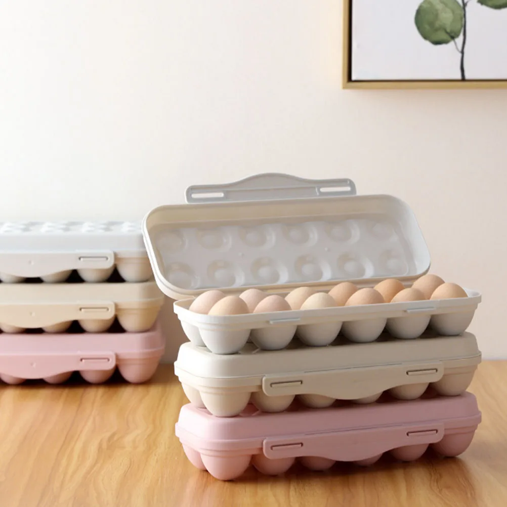 

Carton resistant Case Grid Design Airtight Preservation Home Use Storage Box Bright Color Household Egg Box Egg Holder