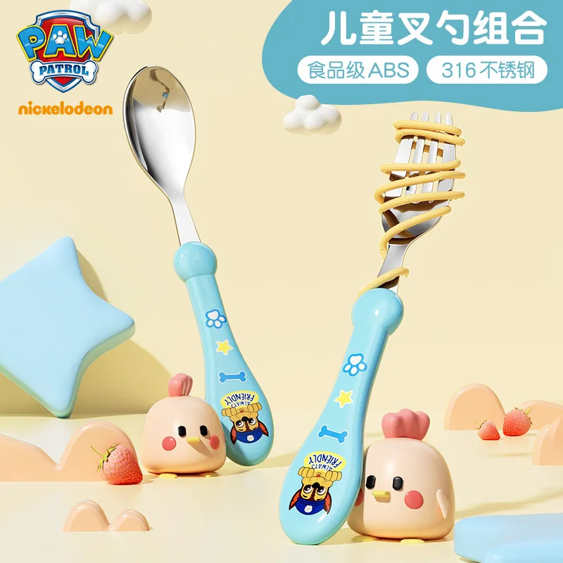 Paws Patrol Skye Cartoon Kids Spoon Fork Set Dessert CHASE bacchette gadget per bambini Feed Kid posate per bambini regali di compleanno carini