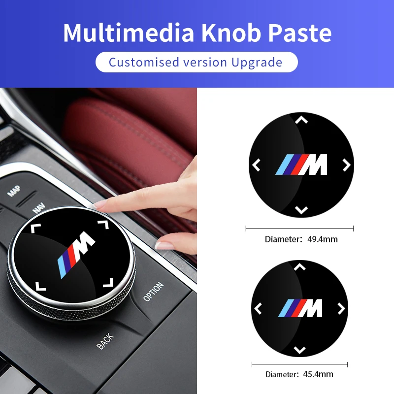 For BMW 3 Series 5 Series G20 G30 X3 X5 F15 F25 G01 G05 7 Series G11 G12 Car Multimedia Knob Badge Stickers Car Accessories