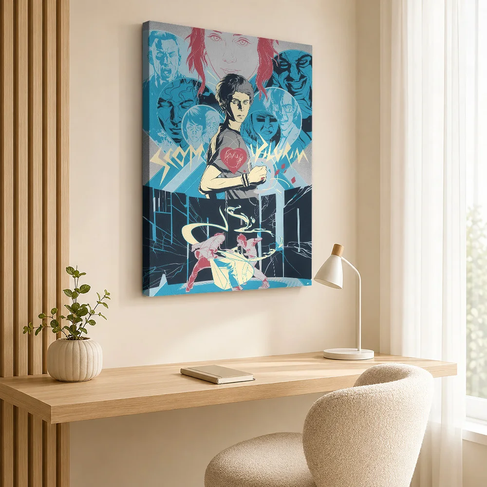Scott Pilgrim vs. The World Artwork Canvas Poster Customized Gaming Anime Wall Art for Game Room Dorm Decoration Ready to Hang