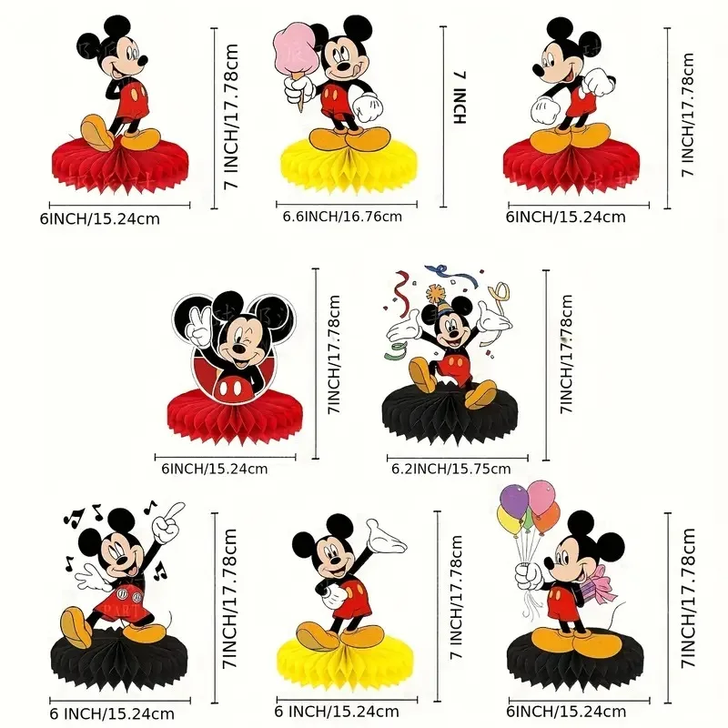 مجموعة لافتة حفلات أعياد الميلاد ميكي ماوس، بالون لاتكس لتزيين الحفلات، لوازم تزيين ذاتية الصنع، لافتة كعكة للحفلات، موضوع كرتوني