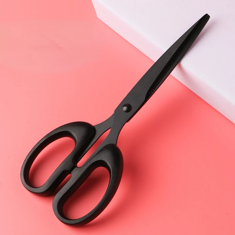 Stainless Steel Sewing Scissors Blade Safe Cutter Black Coating Non-Stick for Paper Hand Craft Scissors Stationery Scissors