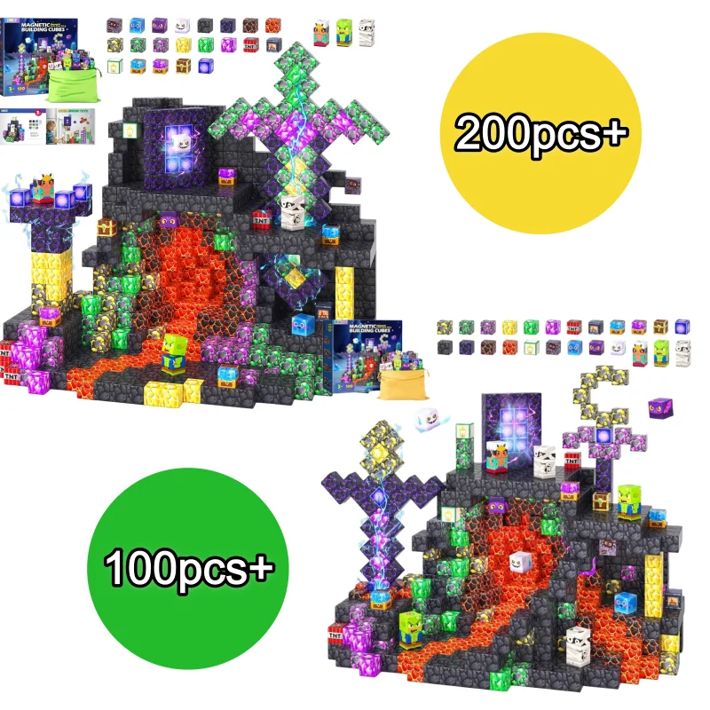 Magnetyczne klocki konstrukcyjne Zestaw Kryształowy Zamek Kreatywna zabawka konstrukcyjna Motyw Mojego Świata Zabawki edukacyjne dla dzieci Prezent urodzinowy