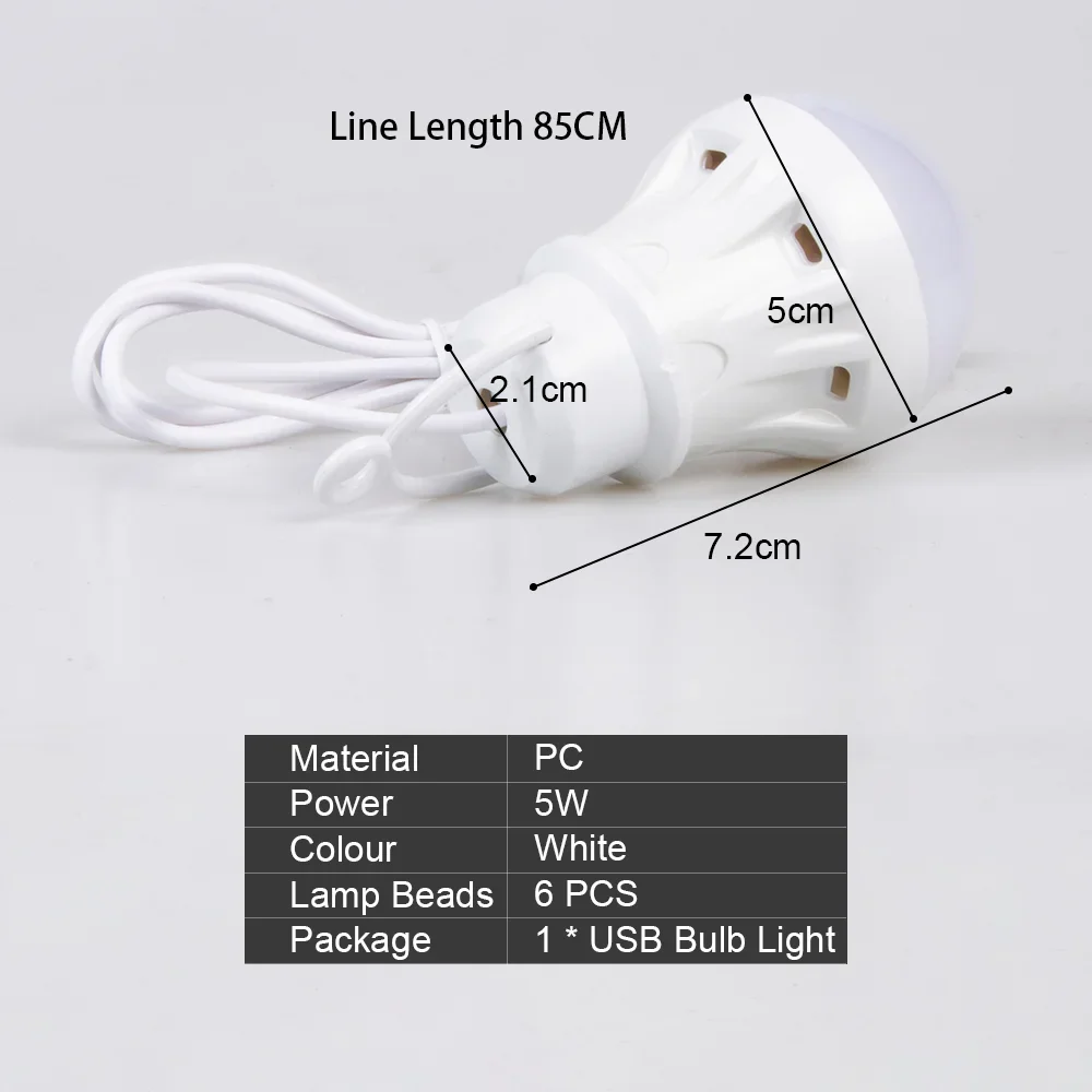 Mini 3W/5W/7W 5V USB Magnetic Lamp LED Night Light for PC/Notebook USB Interface Camping Trip (Cold White) Portable Camping Lamp