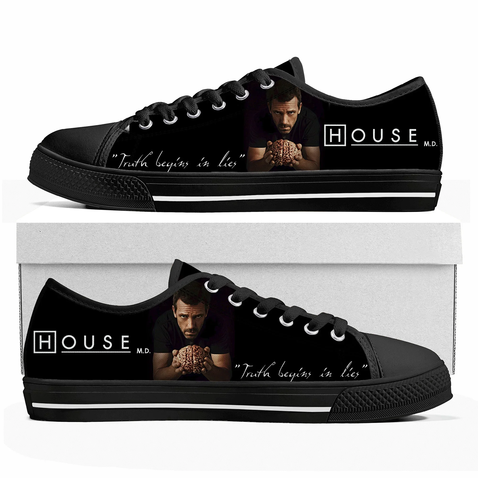 House M.D. Low Top Sneakers Mens Womens Teenager High Quality Hugh Laurie Canvas Sneaker couple Casual Shoes Customize DIY Shoe