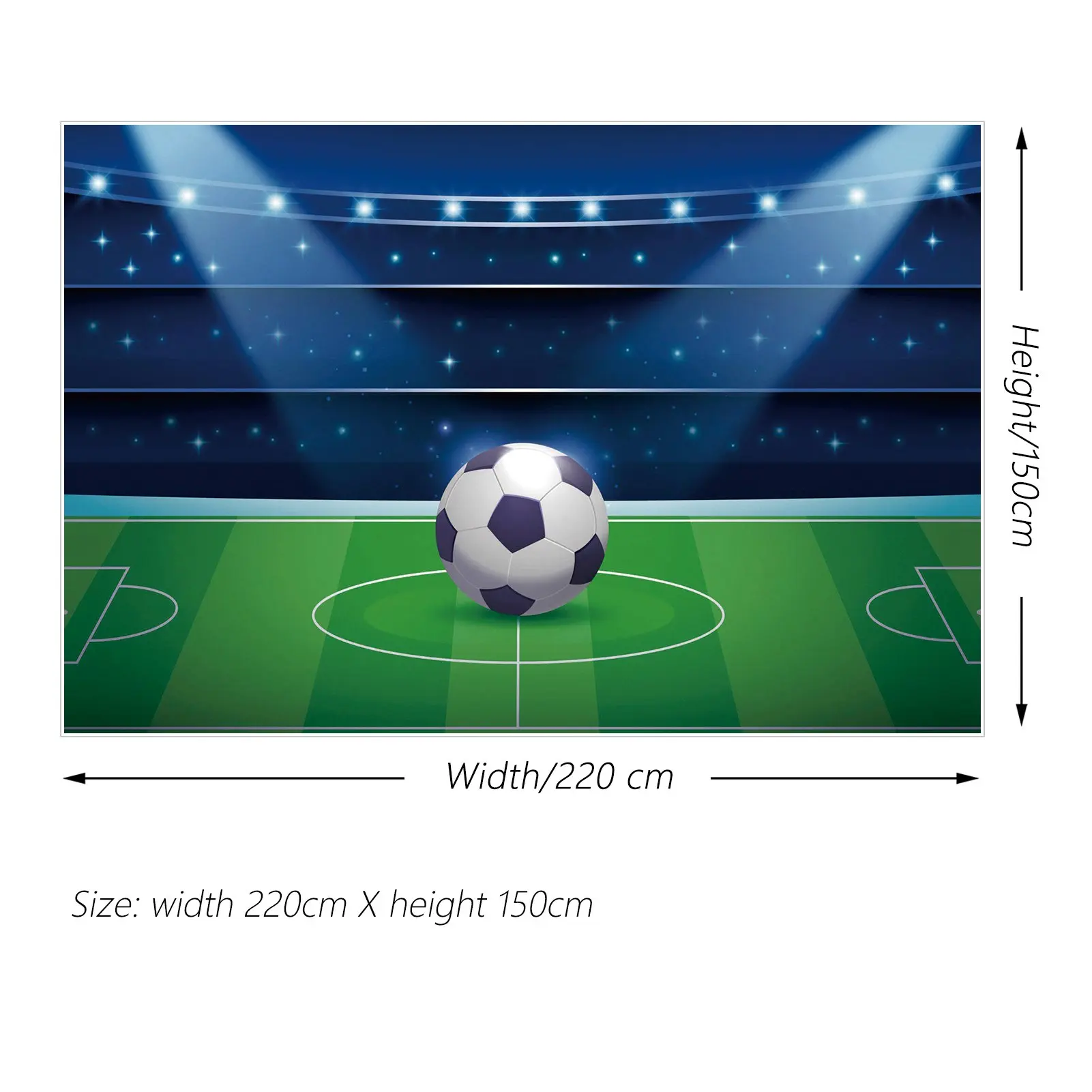 Moon.qg ฉากหลังสนามฟุตบอลสีฟ้าและสีเขียวพื้นหลังงานปาร์ตี้วันเกิดปรับแต่งผนังหญ้าภาพพื้นบูธ