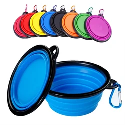 Foldable Silicone Pet Bowl, Portable Puppy Food Container, Collapsible Feeder for Outdoor Camping, Dog Accessories, 350ml