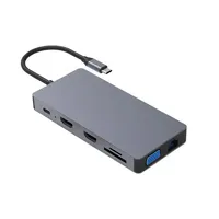 Type-C docking station 12 in 1 dual HDMI high definition 4K same screen docking station hub notebook USB 3.0 hub