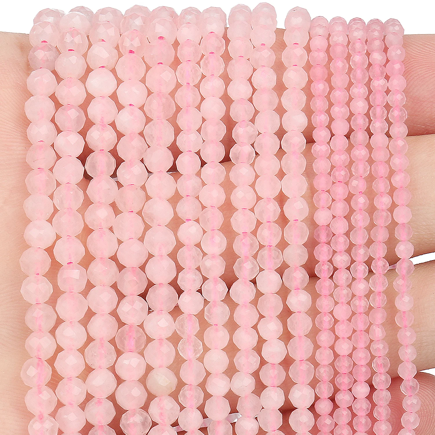 Pink Red Tiny Stone Beads 2mm 3mm 4mm Faceted Pink Opal Garnet Rubine Tourmaline Loose Spacer Beads Diy Bracelet Jewelry Making