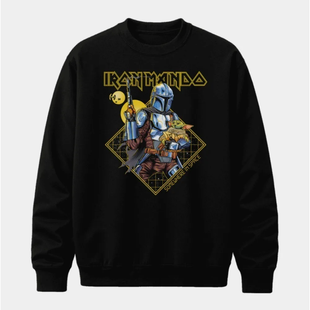 เสื้อสเวตเตอร์ลาย Star Wars สำหรับผู้ชายและผู้หญิง คอลเลคชั่นฤดูใบไม้ร่วงปี 2025 สไตล์อเมริกัน แฟชั่นสปอร์ต ทรงหลวม สวมใส่สบาย เหมาะสำหรับคู่รัก