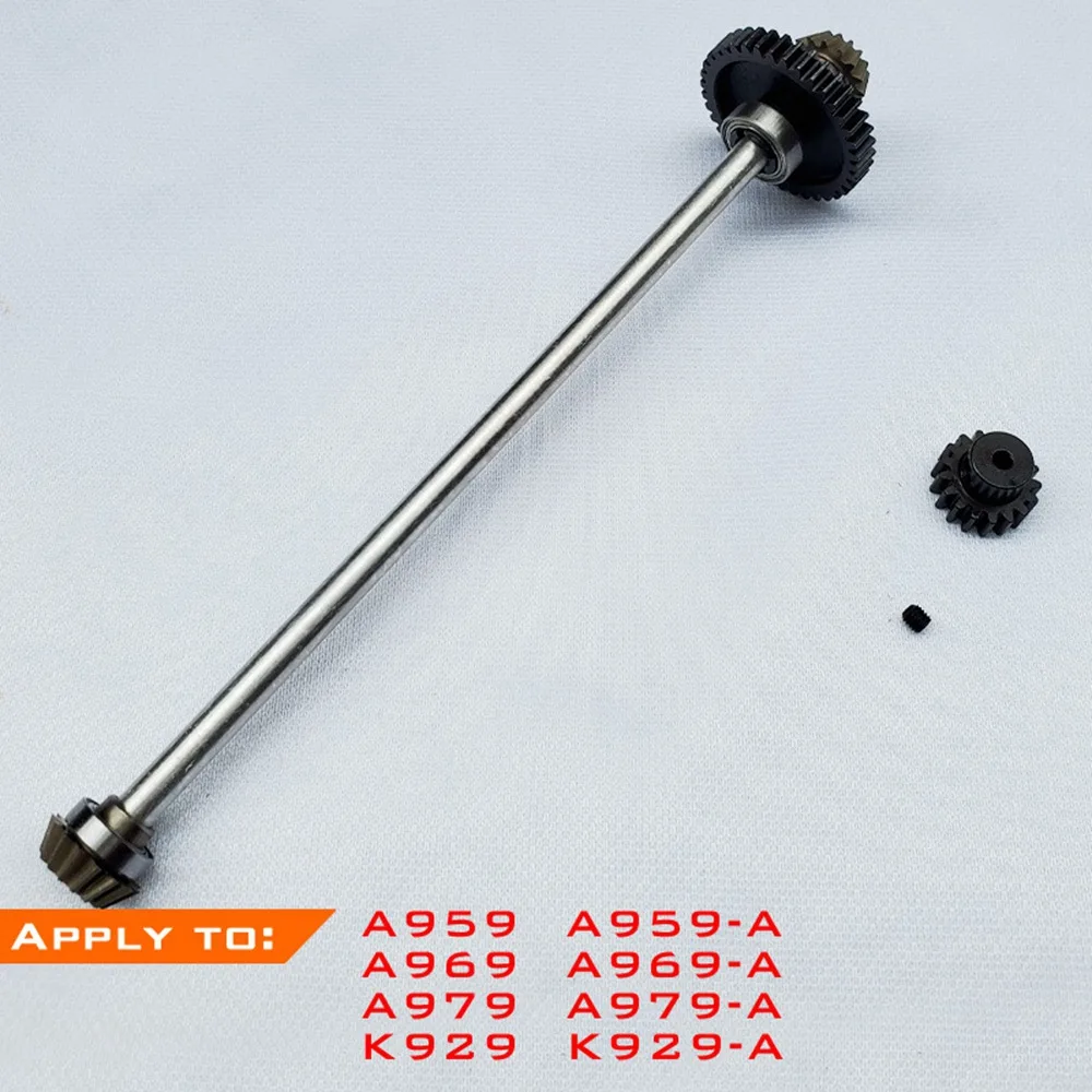 Metal Main Axle Central Drive Shaft with 17T Motor Gear Set for Wltoys A959 A969 A979 K929 1/18 RC Car Upgrade Parts