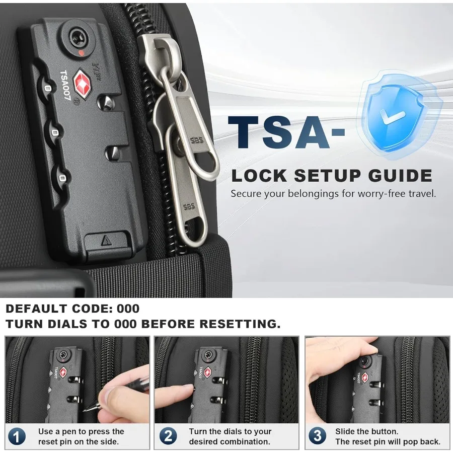 حقيبة ظهر مفرغة للسفر 60L قابلة للتوسيع فراغ الختم ضغط حقيبة السفر مع مضخة TSA مقاوم للماء أكسفورد 17 "كمبيوتر محمول مقارنة #4