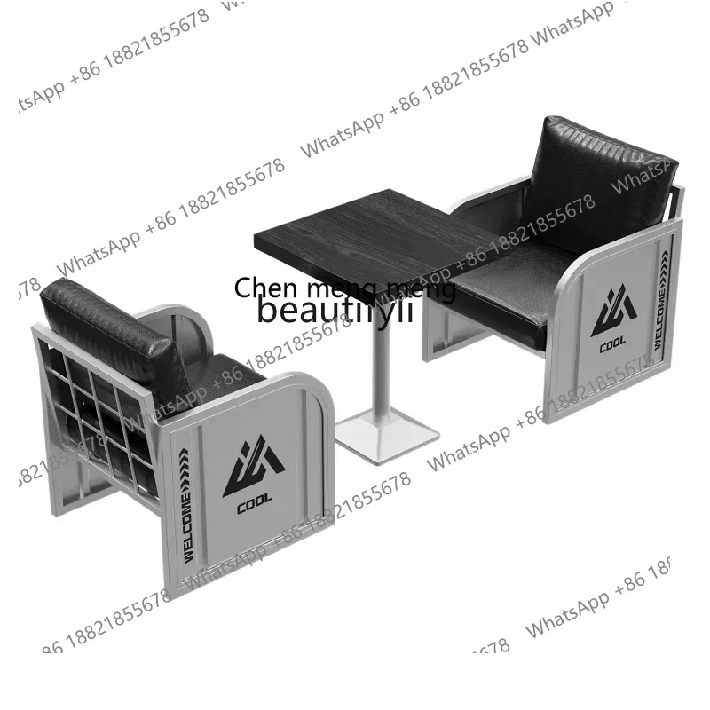 ss7486 Industrial style booth sofa milk tea shop cafe gym commercial music bar table and chair combination