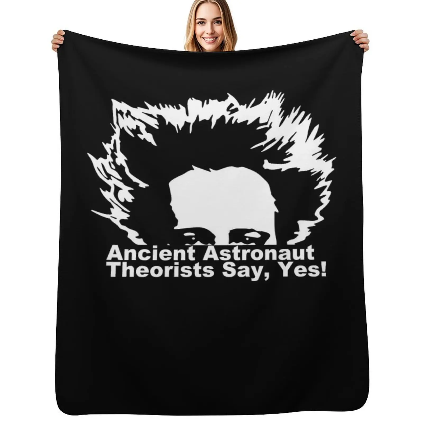 Ancient Astronaut Theorists Say Yes, Alien Face. Throw Blanket Ultra Plush Cozy Blanket for Napping Sleeping