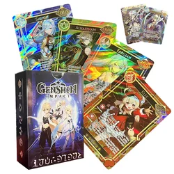 Genshin-tarjeta de impacto en inglés, brillante holográfica rara, UR y 55 piezas 5 piezas, Colección aleatoria UTR TCG, Kamisato Ayaka ZhongLI, regalo