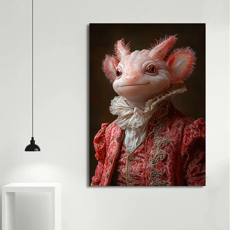 Renaissance Animals Poster Axolotl Bear Deer Monkey Dog Poster Canvas Painting Print for Living Room Home Decor Cuadros