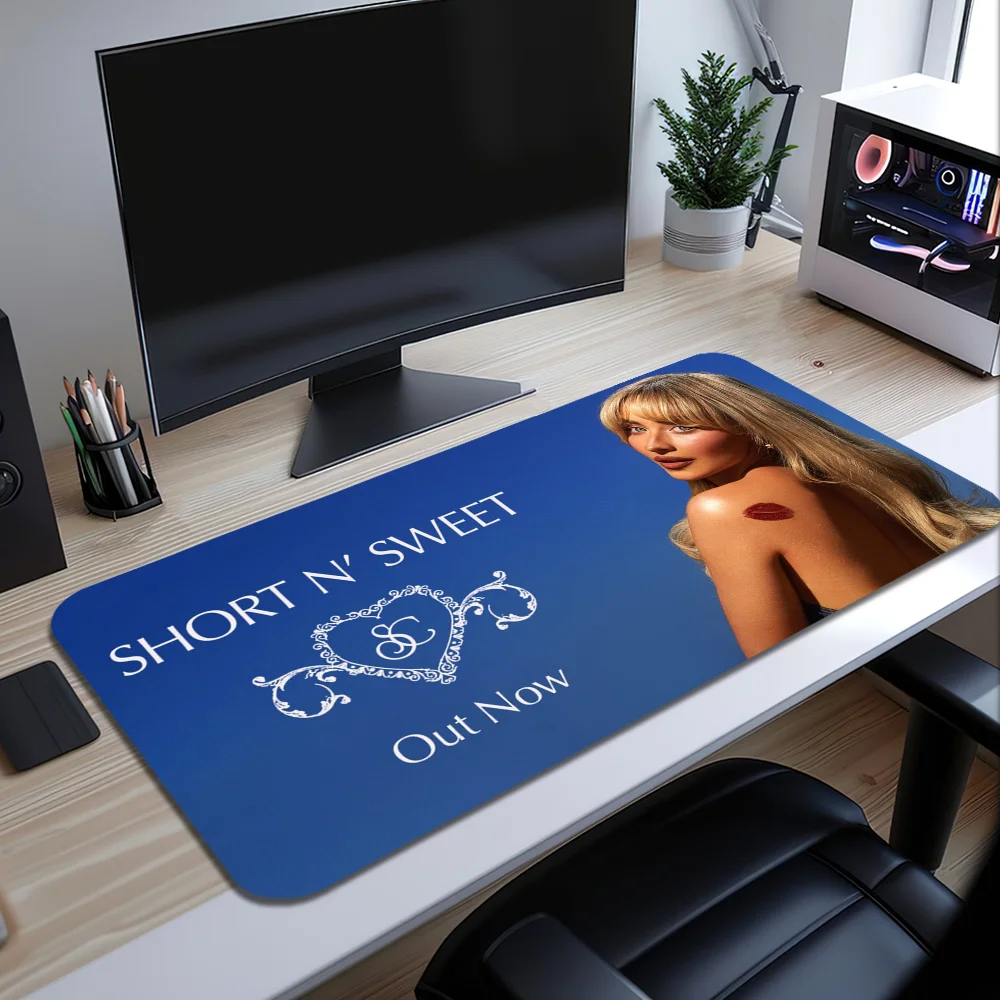 Singer S-Sabrina C-Carpenter Short n Sweet S alfombrilla de ratón alfombrilla de escritorio grande teclado ergonómico Oficina juego de goma PC antideslizante Anti-fra