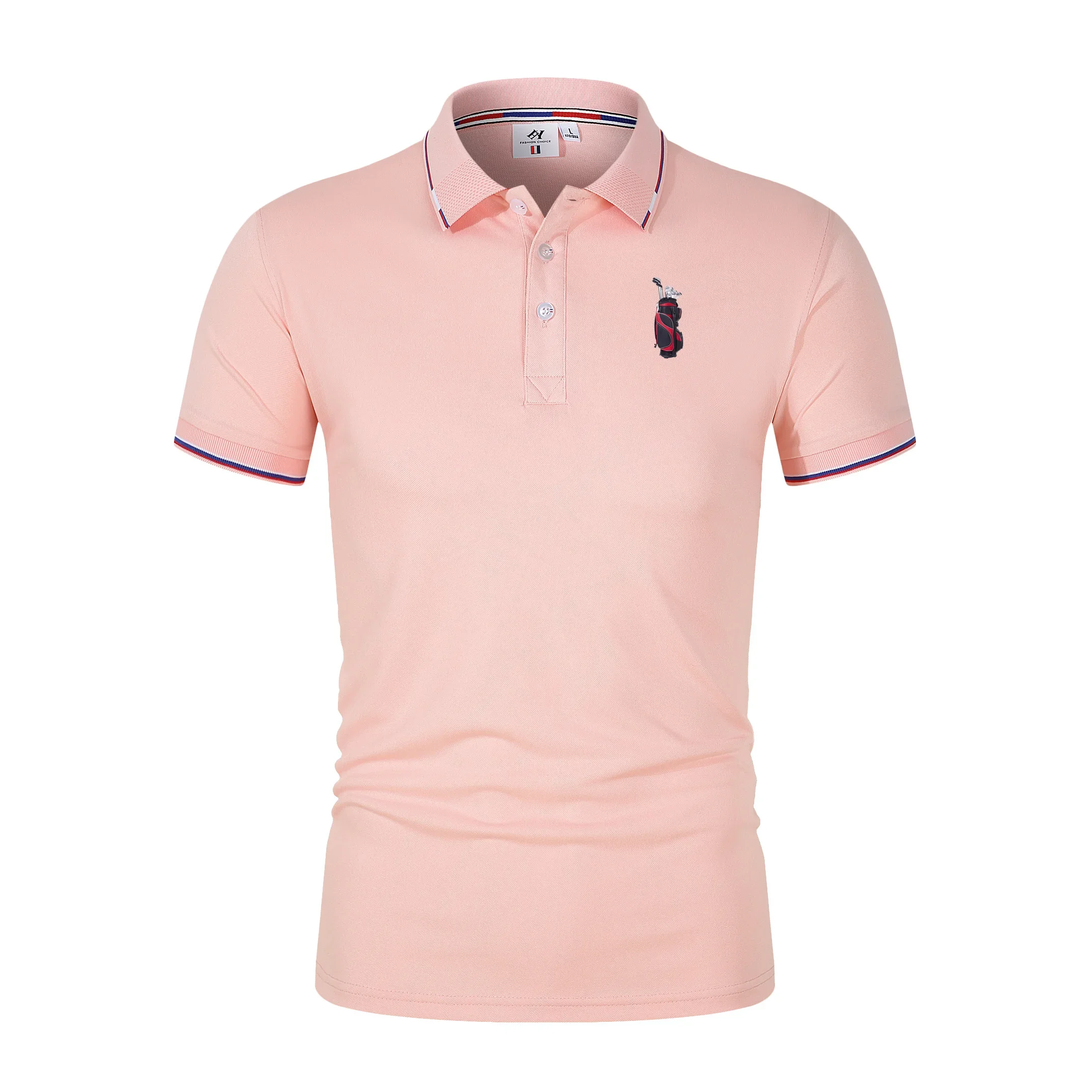 

Men 2024 Golf Wear Tops Business Leisure Breathable Summer Pullover Lapel Short Sleeve POLO Shirt Office Fashion Trend T-Shirt
