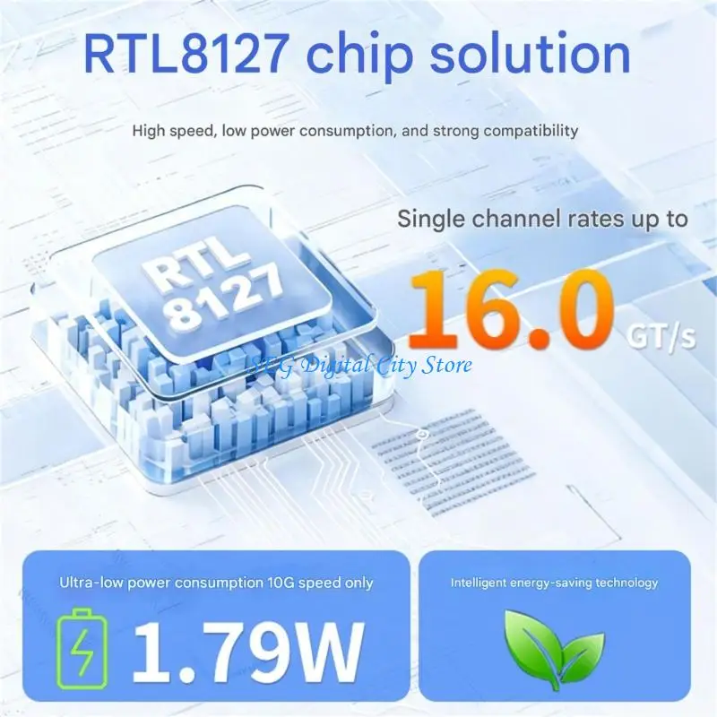 محول شبكة U75B سريع 10 جيجابت في الثانية PCIe4.0 فتحة RTL8127 شرائح متوافقة مع وحدة SFP + للاتصال المستقر