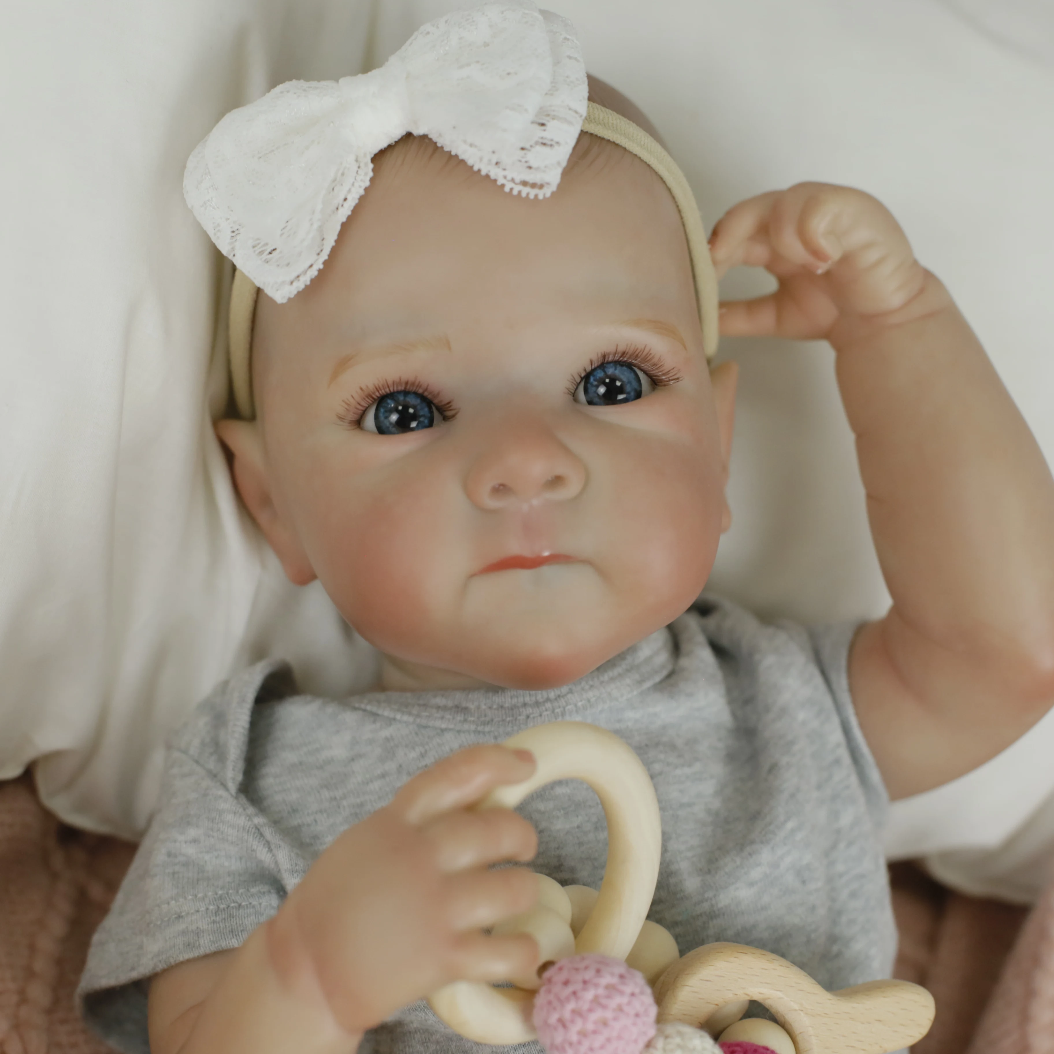 Muñeca Reborn de 18 pulgadas de Lifereborn, bebé recién nacido Bettie Girl con pelo pintado, cuerpo de vinilo suave, muñeca de venas visibles 3D de alta calidad