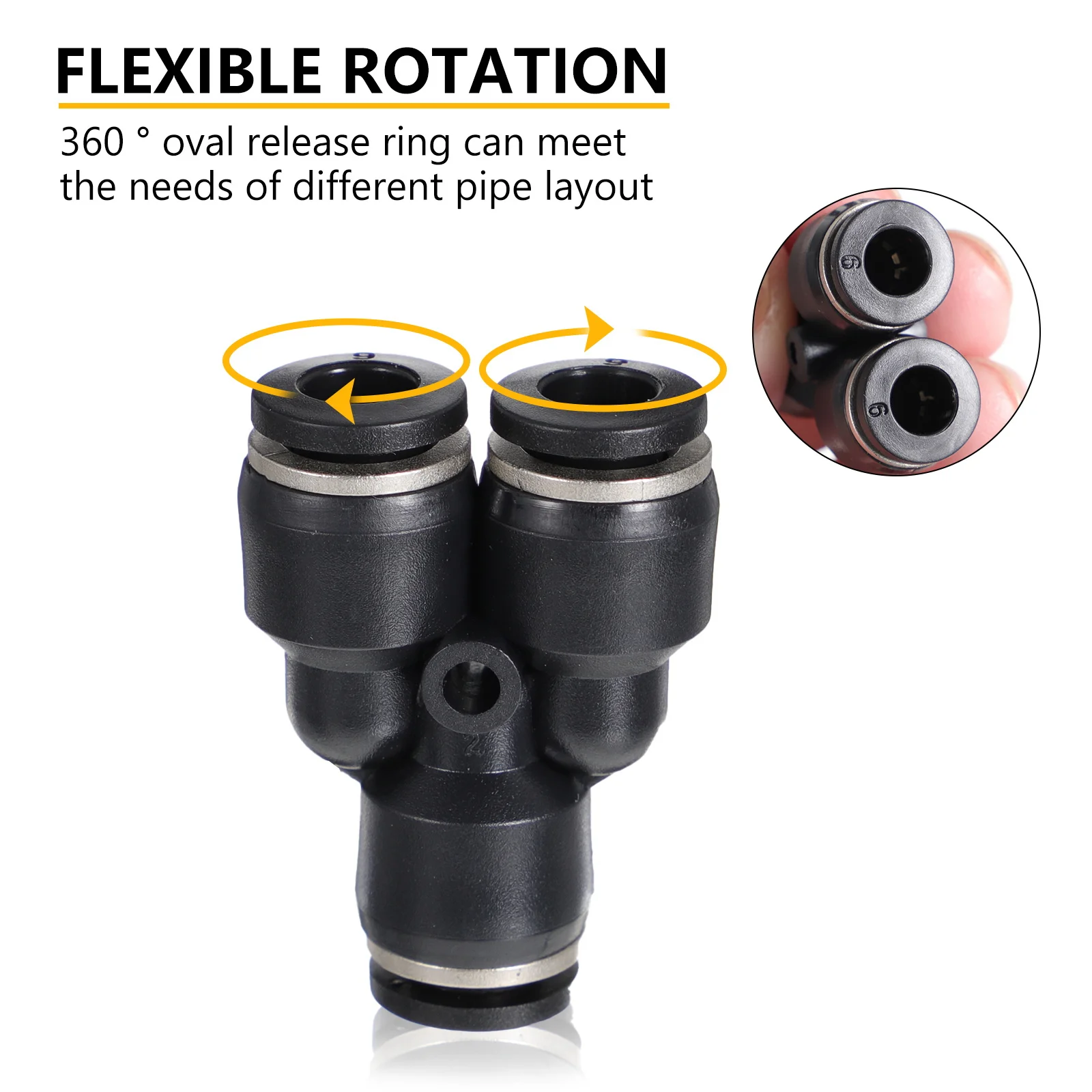 

12Pcs Air Hose Connectors Plastic Y Type Tube Fittings Quick-Release Joint Pneumatic Coupler for Air Compressor Tools