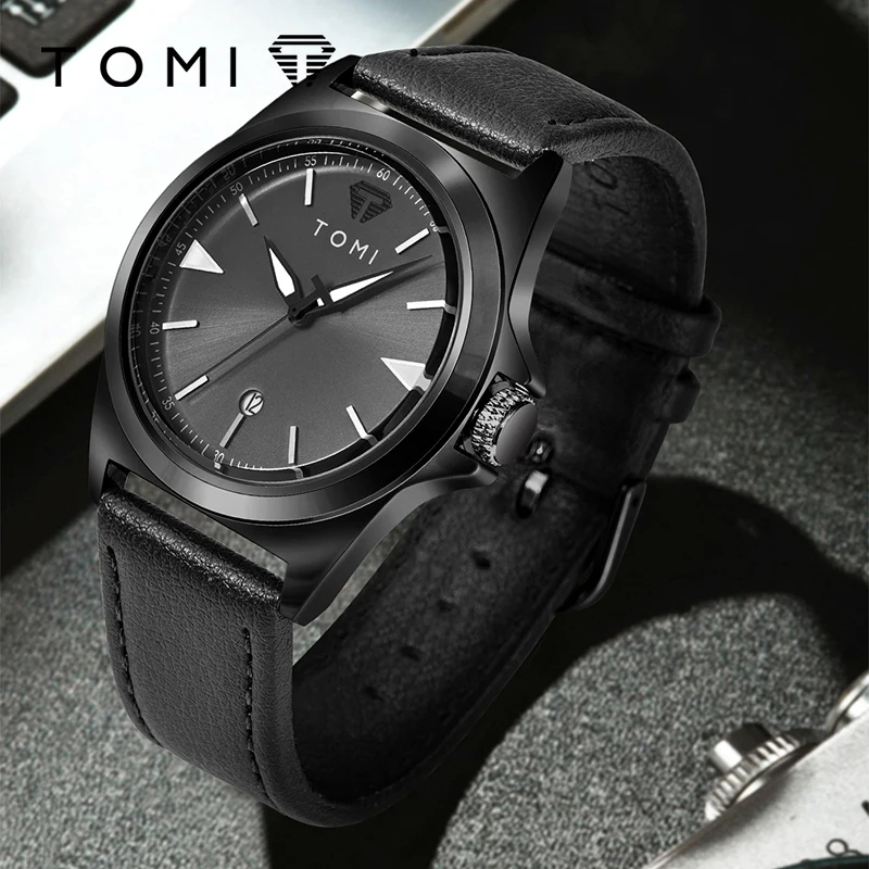 TOMI Minimalist Casual Men's Watch Business Men's Quartz Watch Round Dial Fashionable Classic Watch Clock Gift