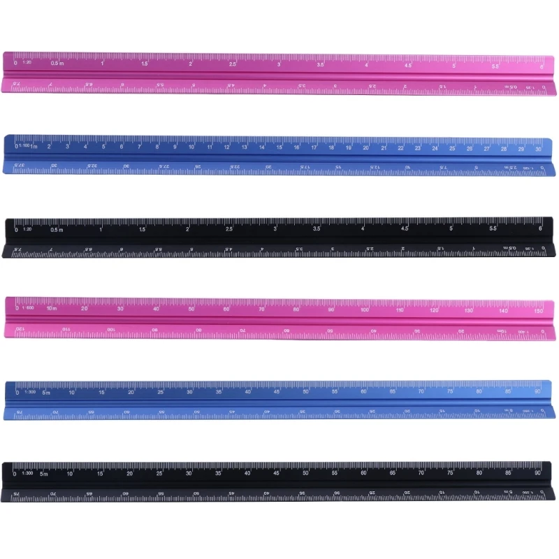 Scale Ruler 30cm Triangular Ruler Metric Scale 1:20 1:25 1:50 1:75 1:100 1:125/1:100 1:200 1:250 1:300 1:400 1 Drop Shipping