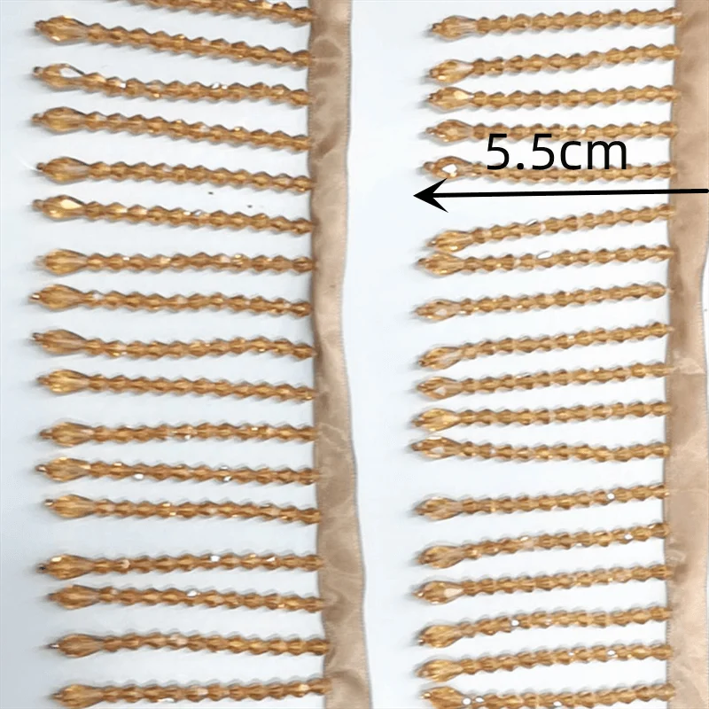 5.5cm crystal beads curtain tassels Tassel Fringe trimming for dress costumes crafts 1 yard